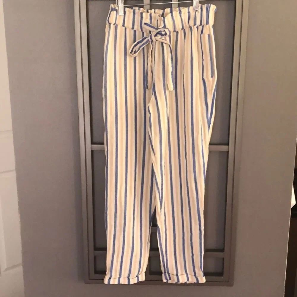 NWT SO Kohl’s Striped tapered pant 100% cotton M